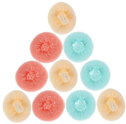 MUCKLILY 10 Estropajos Reutilizables de Colores para Fregar Platos de Cocina, Material Abs Resistente y Limpieza Rápida, Adecuado para Uso Diario Color Aleatorio