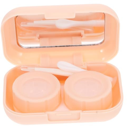 ARTSEWPLY 1set Travel Case with Mirror Portable Cosmetic Lens Box for Women and Girls Storage for for Travel and Daily Use