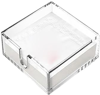 FSSTUD Portatovaglioli da cocktail in acrilico Porta asciugamani di carta per ospiti Dispenser di tovaglioli da banco quadrato Porta tovaglioli piatto trasparente Tavolo da pranzo Vassoio per