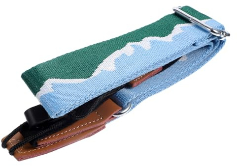 Gitarrengurt aus Nylon Blau, Verstellbarer Schultergurt für Ukulele | Abs Elemente, Baumwolle, Komfortable Passform, Punktefrei, für Musiker, Gitarrengurt Zubehör