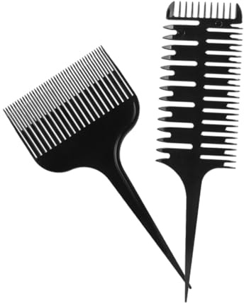 LOLIPPYY Set 2 Pettini Multifunzionali Per Chioma Da Parrucchiere, Pettine Portatile Per Colorazione e Sezionamento Preciso, Strumento Per Styling e Tintura Professionale, Uso Salone e Casa