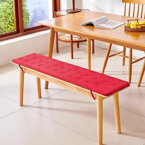 XXIUDEE Cuscini per panca da cucina da interni, lavabili da 2 o 3 posti, per divano, salotto, mobili, davanzale, veranda, tatami e balcone (200 x 40 x 1,5 cm, rosso)