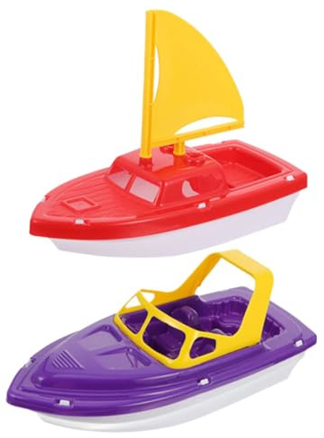 SOPOTUTU 2pièces Jouets De Plage Plastique Bateaux à Voile Et Speedboat pour Jouets De Bain Amusants pour Bébés Tout-Petits