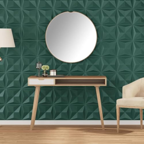 Gecheer Panneaux muraux 24 unités XPS Origami Vert 50 x 50 cm 6 m², Panneau d'ameublement, papier peint, tête de lit, panneaux décoratifs de bureau à domicile