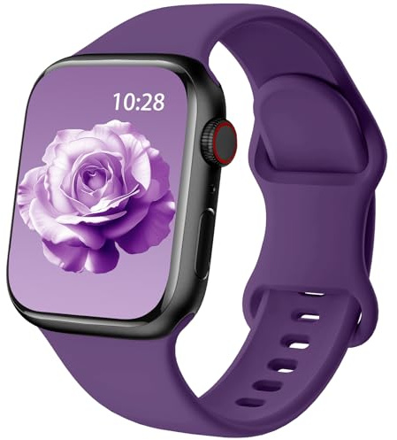 Silikonband kompatibelt med Apple Watch Band, 44mm/45mm/46mm/49mm/42mm(Series 3/2/1), Silikon, Ingen ädelsten
