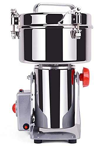 OZBME Moulin à Grains électrique 1500 g, Type pivotant, en Acier Inoxydable, Haute Vitesse, pour la Cuisine, Les Herbes, Les épices, Le Poivre, Le café, Usage Domestique et Professionnel