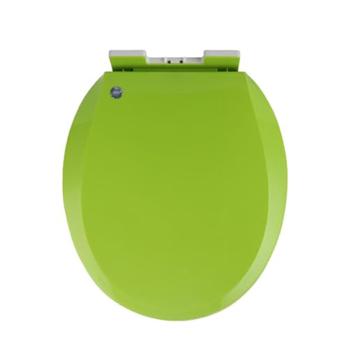 Wttfc Abattant WC avec Frein De Chute Forme O,Couvercle De Lunette WC De Conception Ergonomique,Cuvette Toilette Universelle,Matériau polypropylène,Fixation supérieure,Vert
