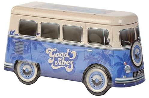 Festive Camper Van Biscuit Tin with 320g Shortbread – Christmas Collectible Tin – Two Packs of Buttery Shortbread Biscuits – Stocking Filler & Holiday Treat