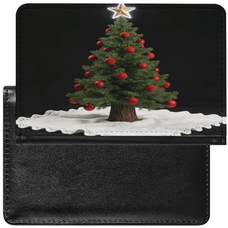 Natale Tre Passaporto Titolare Della Copertura Del Raccoglitore Del Raccoglitore Del Passaporto In Pelle Titolare Del Passaporto Portafogli Ultra Sottile Della Copertura Del Raccoglitore Della