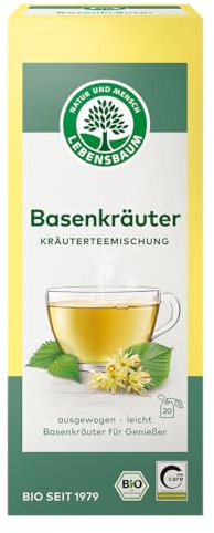 LEBENSBAUM Tee Basenkräuter, Bio-Tee, ausgewogen & leicht, Kräutertee, 100% natürlicher Geschmack, 20 Teebeutel à 1,5 g
