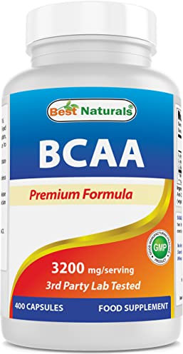 Best Naturals BCAA Branch Chain Amino Acid, 3200mg per Serving, 400 Capsules - Pharmaceutical Grade - 100% Pure Instantized Formula | Pre/Post Workout Bodybuilding Supplement | Boost Muscle Growth