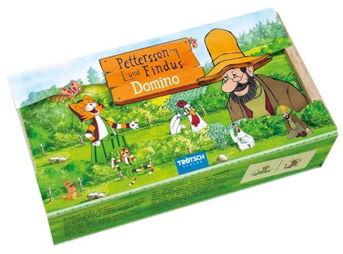 Pettersson & Findus Holz-Domino: in praktischer Holzbox mit Schieber (Pettersson und Findus)