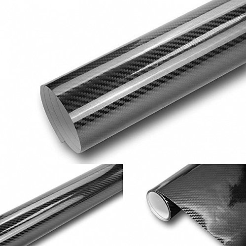 Neoxxim 11.58€/m2 5D Carbon Folie Hochglanz 1 m x 1,52 m - 5D Carbonfolie selbstklebend flexibel, Klebefolie blasenfrei mit Luftkanälen ca 0,17mm dick Autofolie - Car Wrapping