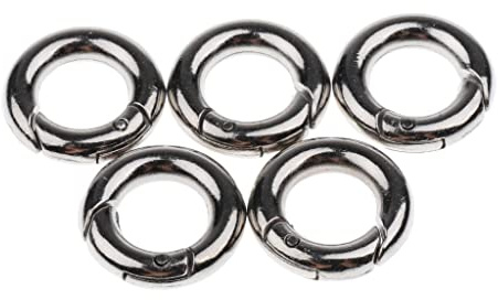 Sharplace Karabiner Schlüsselanhänger 5 Stück Karabinerhaken O-Ring Zinklegierung Karabiner Clips Schlüsselbund Federspaltringe Schlüsselringe für Camping, Wandern, Taschenringe, Handwerk, 15mm