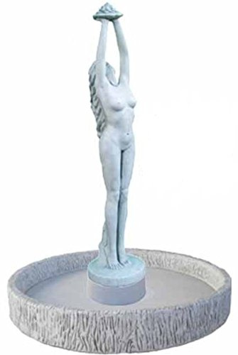 Runder Steinbrunnen Springbrunnen Brunnen Nackte Fraunefigur Gartenfigur Beckenbrunnen Wasserspiel Gartenbrunnen 271KG
