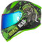 Broken Head Jack S. V2 Pro - Integral-Helm Grün- Sport-Motorrad-Helm Mit 2 Visieren (Klares + Gratis Grün Verspiegeltes Visier) - Größe XS (53-54 cm)