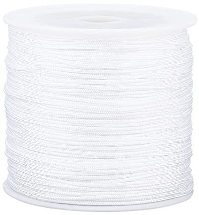 PandaHall ca. 45 m/Rolle 0.8 mm Nylonfaden Nylonschnur Weiße Nylon Schmuckschnur für benutzerdefinierte gewebt Schmuck Machen