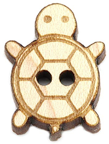 NaturSchatulle Holzknöpfe Motiv Schildkröte | 5 Stück Ahorn 2 Loch Knöpfe Holz DIY Basteln Nähen Schmuckherstellung Annähen Kinderknöpfe