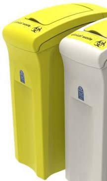Office Needs Direct Midi Envirobin 82 Litre Yellow Base Yellow Lift Lid Clinical Waste & PPE Bin With Antimicrobial Additive