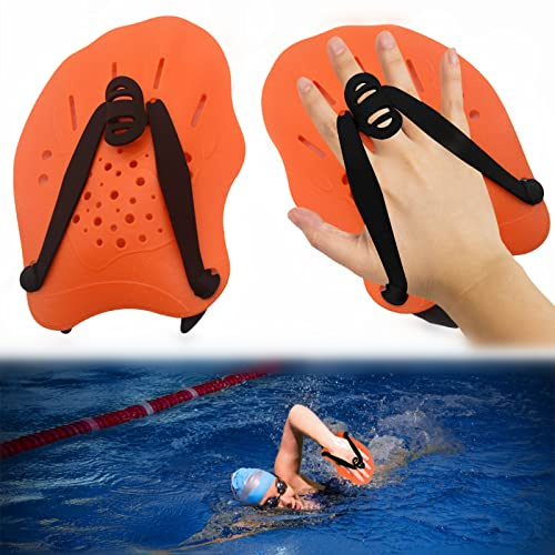 Unisex Erwachsene Schwimm-trainingsgerät Kinder Handpaddel Trainingstool Hand Paddle für Schwimmen, Einstellbar Schwimmpaddel Unterarm Kraftkraft Trainingshilfe Pool Übungsgerät Zubehör