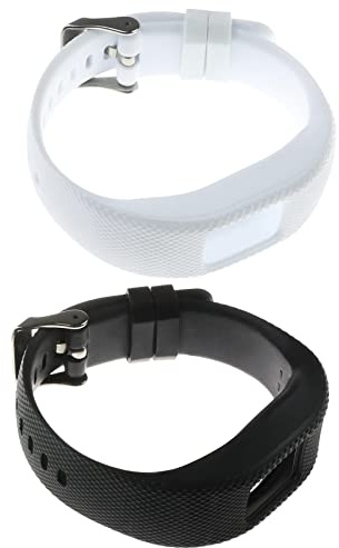 2 st klockarmband ersättning kompatibel med Vivofit 4 klockarmband 155–220 mm 160–250 mm TPU klockarmband ersättning i svart vit, 155-220mm, Gummi
