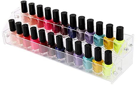 Gcroet Rack Organisateur de Vernis à Ongles Acrylique, Boîte Support 2 Niveaux