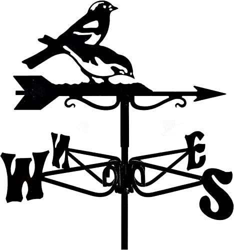 MAQBE Girouette Forme Oiseau Mésange Girouette Weathercock Durable Inoxydable Indicateur Direction Anémometre Outils Mesure pour Toit De Jardin Cheval Fermier