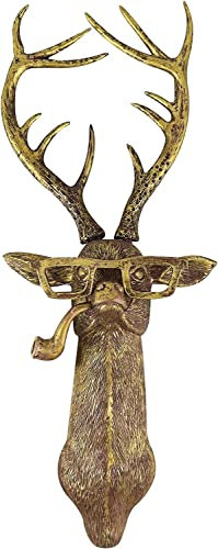 GINGER TECH 3D Hirschkopf-Statue, moderne Kunst Wandskulpturen, 3D Tier Wandbehang Figuren Wandhalterung Kunstwerk Hirschkopf Harz Ornament für Galerie Schlafzimmer Wohnzimmer Dekoration