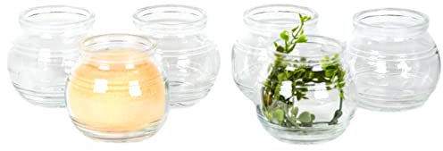 gouveo 6er Set Glasvasen in Kugel-Form - Runde Blumenvase aus Glas - Kugelförmige Deko-Vase für Zuhause, Hochzeit, Geburtstag, Fest