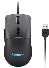 Lenovo M210 RGB - Ratón Gaming (7 Botones, Luz RGB de 3 Zonas, 8000 PPP, 300 IPS, 35 G, 1000 Hz) - Color Negro