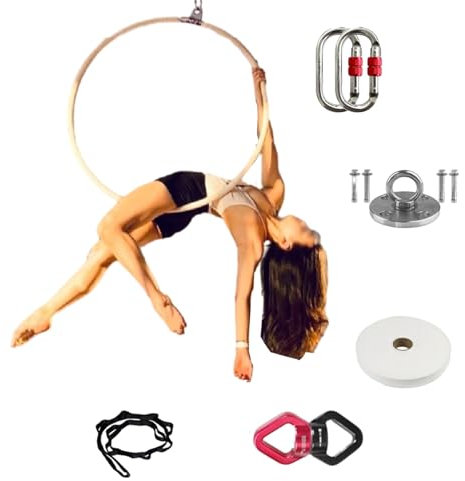 Aerial Hoop Einpunkt-Aerial-Hoop-Set, Edelstahl-Lyra-Hoop mit Zubehör und Anti-Rutsch-Klebeband, Aerial-Ring-Ausrüstung für Erwachsene für Das Heimtraining/Fitnessstudio (Size : 85 cm (33))