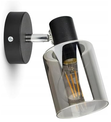FKL DESIGN Home Deco Wandlampe Wandleuchte 1-flammig E27 Kugel Schwarz Lampe aus Serie N535 (W1)