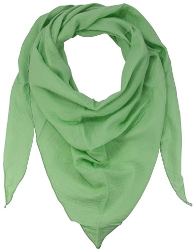fashionchimp BASIC-Dreieckstuch in Uni-Farben aus 100% Baumwolle, Dreieck Musselin-Schal, leichtes Tuch für Damen und Herren (Soft-Grün)
