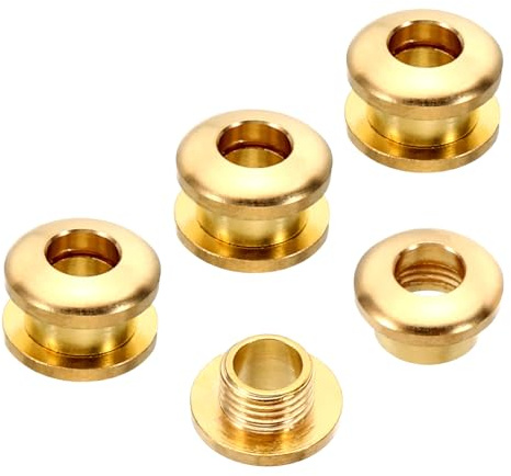 PATIKIL 5mm (1/5 Pulgada) Sólido Latón Agujero Ojales, 4uds Arco Superficie Auto Respaldo Ojales con Arandela para Cuero Artesanía, Latón Tono