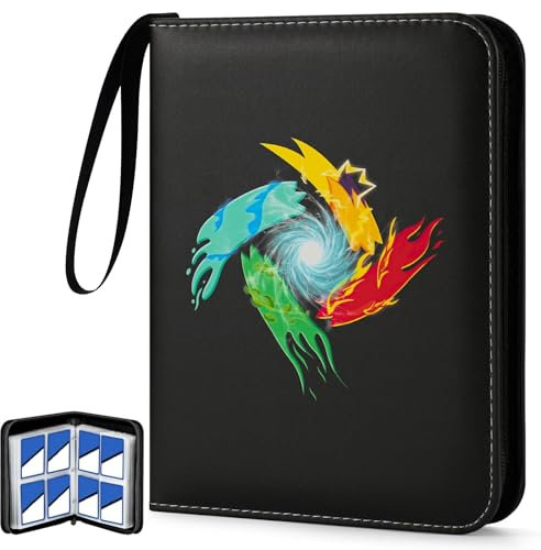 Card Binder for Pokemon, Card Holder with 55 Pages, Trading Card Binder 4 Pocket Fits 440 Cards, PU Leather Card Folder