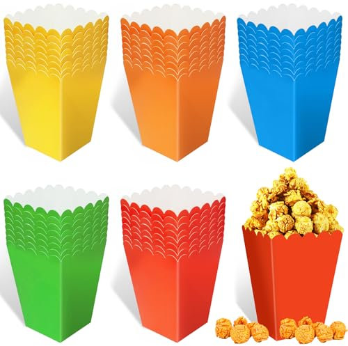 Nadisean 40 Pezzi Scatole di Popcorn, 5 Colori Sacchetti Pop Corn，Mini porta pop corn festa, Contenitori Pop Corn, Scatole Pop Corn per Feste, Compleanno, Carnevale, Cinema ﻿