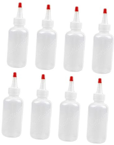 SHINEOFI 8pcs Accurate Tip Squeeze Bottle for Glue Adhesive Ink Arts Crafts Plastic Tip Bottle for Squeeze Dispenser