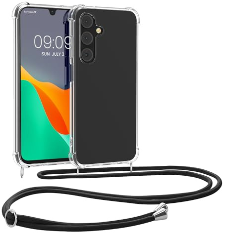 kwmobile Crossbody Case Compatible with Samsung Galaxy A16 5G Case - Clear TPU Phone Cover w/Lanyard Cord Strap - Transparent