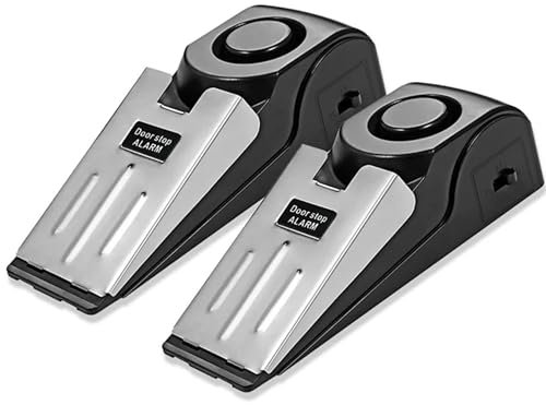 Meichoon 2 Pack Allarme Fermaporta 120dB Forte Antifurto Portatile Antivento per la Casa Hotel Rilevamento Alert Sicurezza Protezione Personale Strumenti di Sicurezza