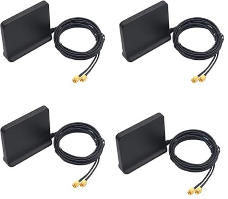 4X Signal Boost 5G 4G LTE 3G GSM Mimo Aerial High Gain 12Dbi 600-6000Mhz External WiFi Antenna(Black with Ts9 Adapter)