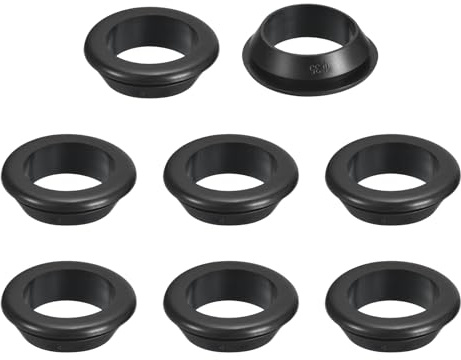 QUARKZMAN 8Pz Guarnizioni Passacavi in Gomma Nero Foro 35mm ID 30mm | Tappi per Foro Passante Doppia Parete Cavi Elettrovalvola Rotondi Cablaggio Elettrico