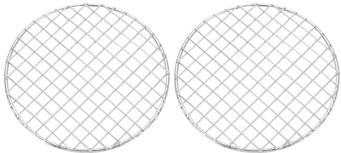 uxcell 2 Pcs Round Cooking Rack, Dia 7.1 Inch Stainless Steel Grill Grate Cross Wire Barbecue Grill for Cooking Baking Air Fryer Racks, Silver