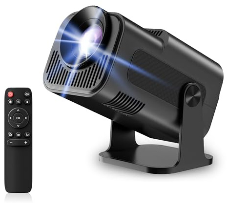 Proyector Mini, 4K Ultra HD, 15000 Lúmenes, Sistema Android, Proyección Inalámbrica WiFi 2.4GHz/5GHz & Bluetooth, Interfaces HDMI/USB/AUX, 4 Modos de Proyección, Portátil para Cine en Casa, Dormitorio