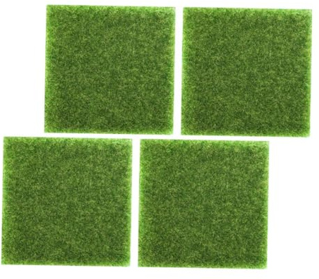 TOYANDONA 4piezas Cesped Artificial Ornamental Alfombrillas De Tapete De Césped Hierba Sintetica Sin Decoración Interior y Exterior