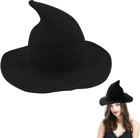 WEITAPYT Hexenhut, Halloween Hexenhut, Hexenhuts Damen, Hexenmütze, Zauberer Hut, Hexenhuts Halloween, Geeignet für Halloweens, Karneval, Zaubererkostüm, Rollenspielparty