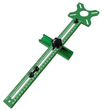 XHSMYXGS Fräskreis-Schneidelehre, Fräsfräs-Rillenhalterung Einstellbare Fräslehre für die Trimmmaschine (Green)