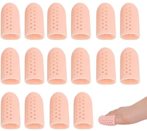 HABNI Protettore Per Alluce In Silicone, 10 Pezzi (Silicone) Cappuccio Gel Per Dita Dei Piedi, Traspirante, Per Calli, Vesciche E Unghie Incarnite, Colore Carne.