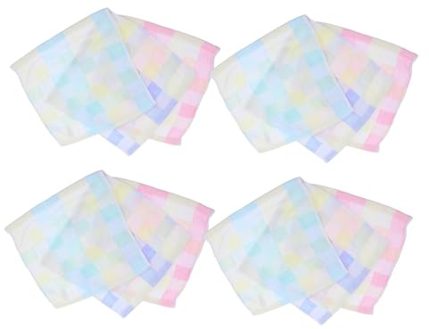 CLISPEED 12 pièces Lingettes Garçon Fille Coton Absorbantes Serviettes de Toilette pour Garçon Fille Carrés Mousseline Doux pour Rose Bleu Vert pour Régurgitations et Soins Quotidiens