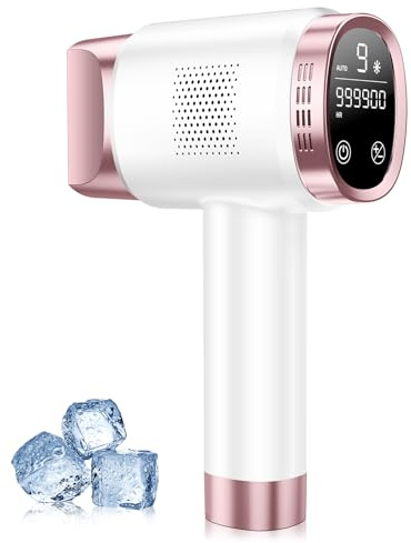 21J IPL Hair Removal Device with Ice-Cooling Function, Painless Laser Removal Device with 3 Functions, 9 Levels, At-Home Salon & Long Lasting Results for Women Men, Rose