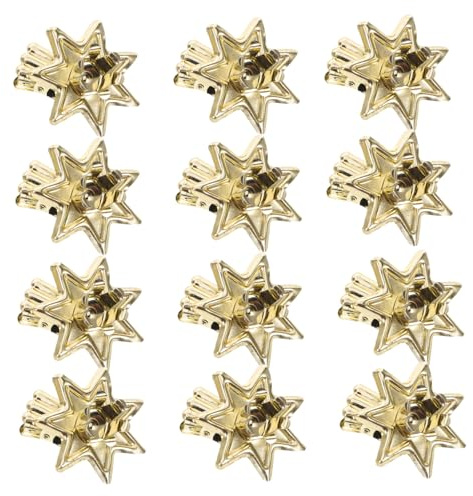 STOBAZA 12 Stück Teiliges Metall Kerzenhalter Clips in Sternform Stabile Weihnachtsbaum Kerzenclips aus Eisen Festliche Halter für Baum und Kranz Sichere Befestigung für Party